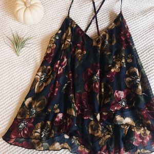 Hollister Flowy Formal Criss across Tank